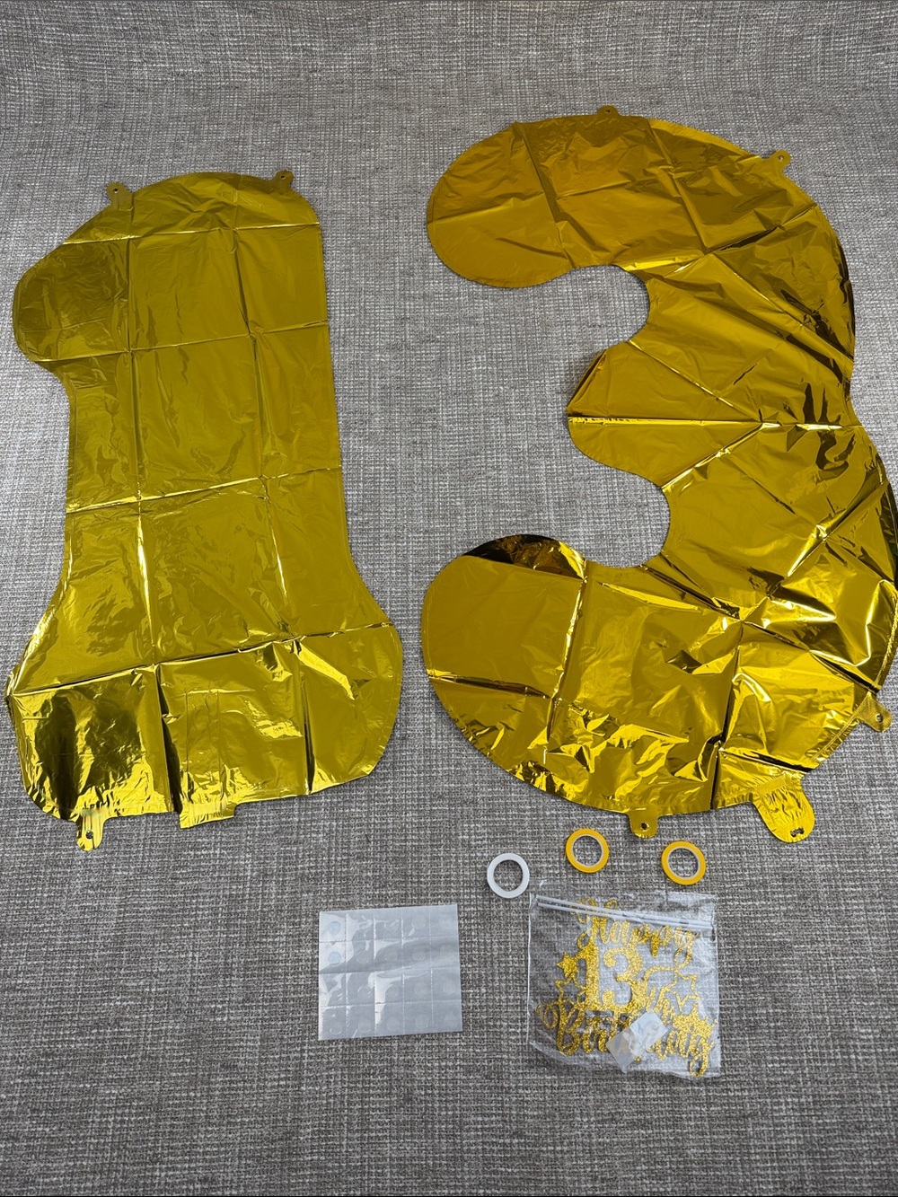 Gold Foil Number 13 Balloon Set